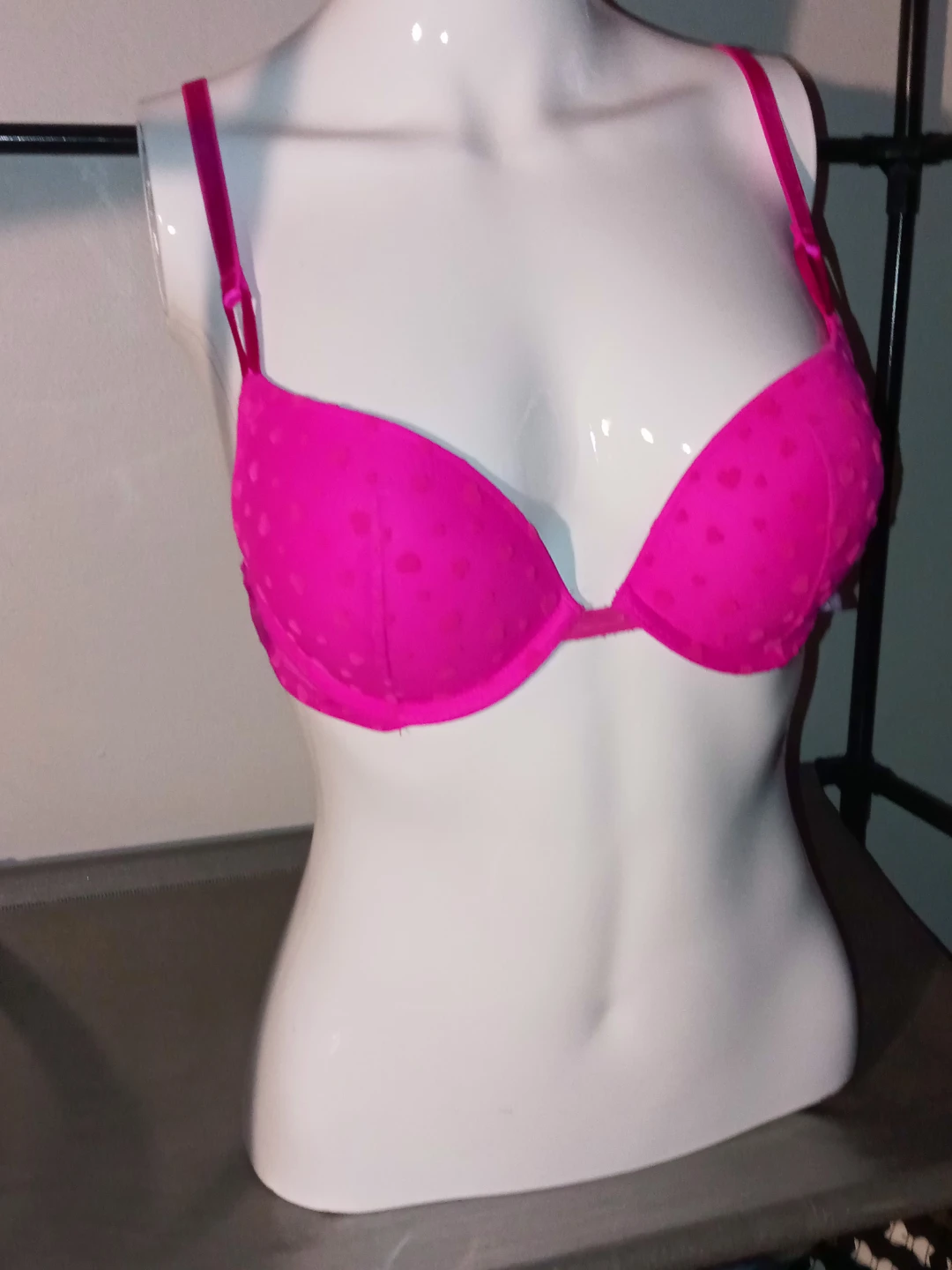 Victoria's Secret Sexy Tee I Heart You Push-Up Bra Hot Pink 34B
