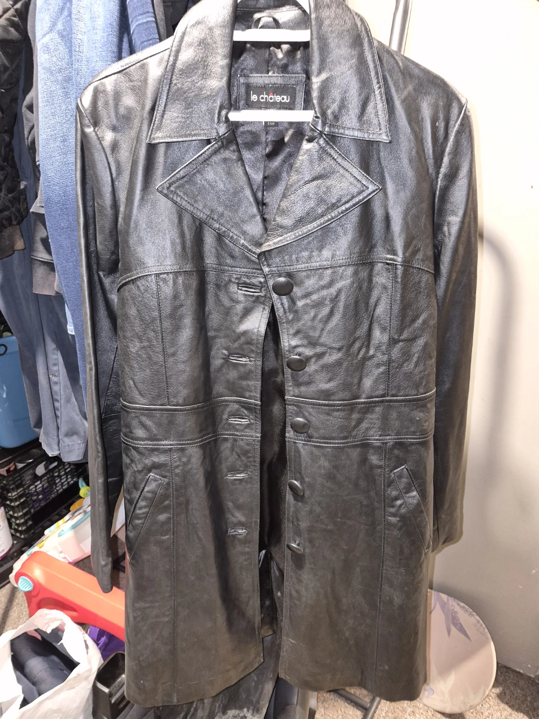 Le Chateau Black Leather Coat - photo 2