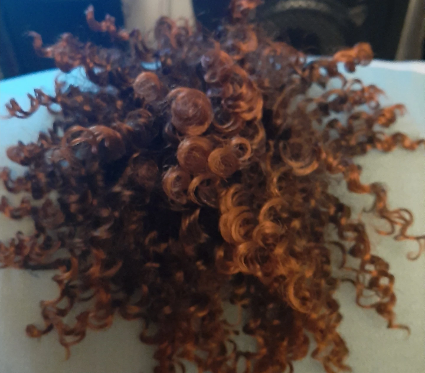Auburn Curly Hair Bun Scrunchie