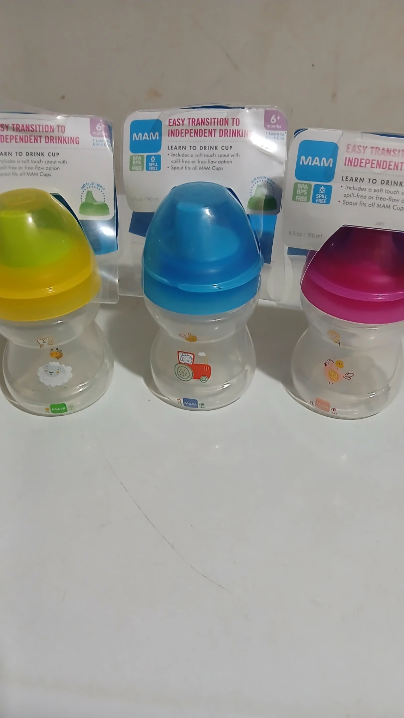 3 New MAM Learn to Drink Cups