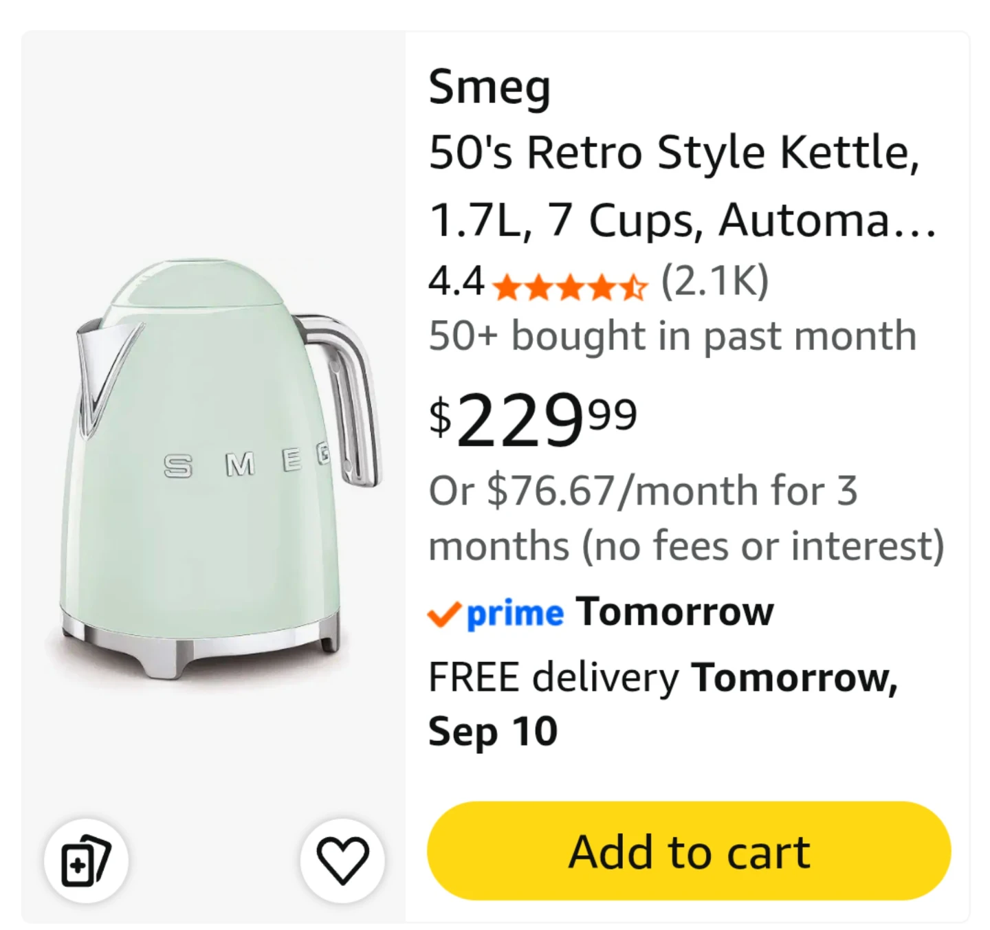 Smeg 50's Retro Style Kettle 1.7L - photo 4
