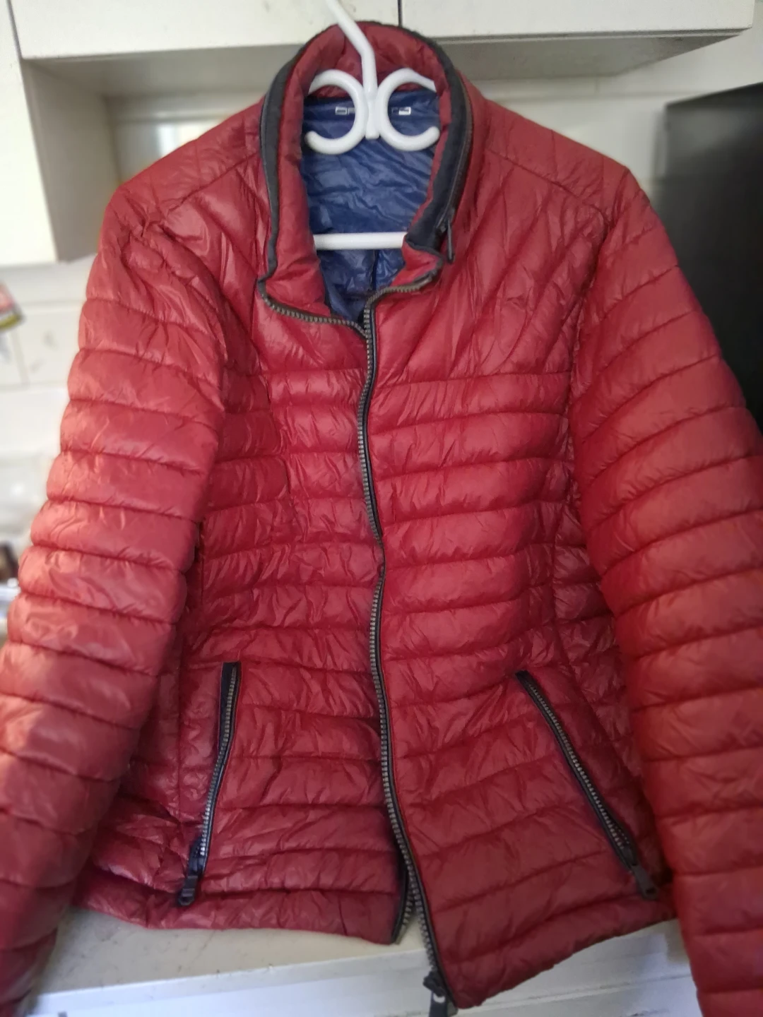 Red Quilted Puffer Jacket
