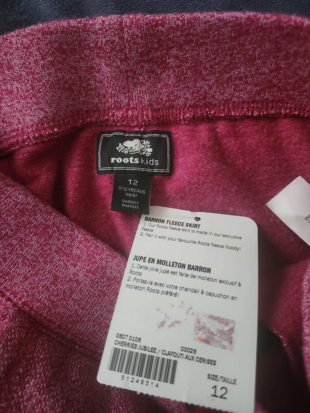 New Roots Kids Barron Fleece Skirt - Cherries Jubilee - Size 12 - photo 2