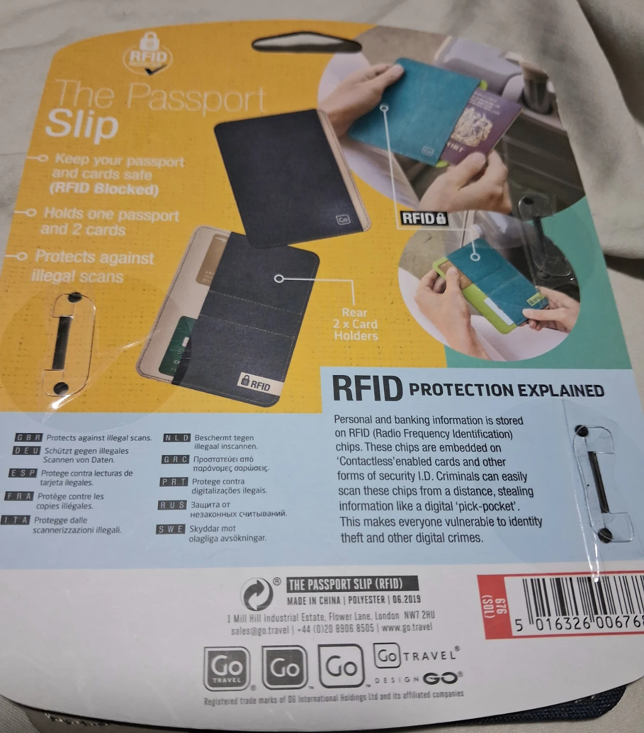 Go Travel Passport Slip RFID Protected Cover🏈 - photo 2