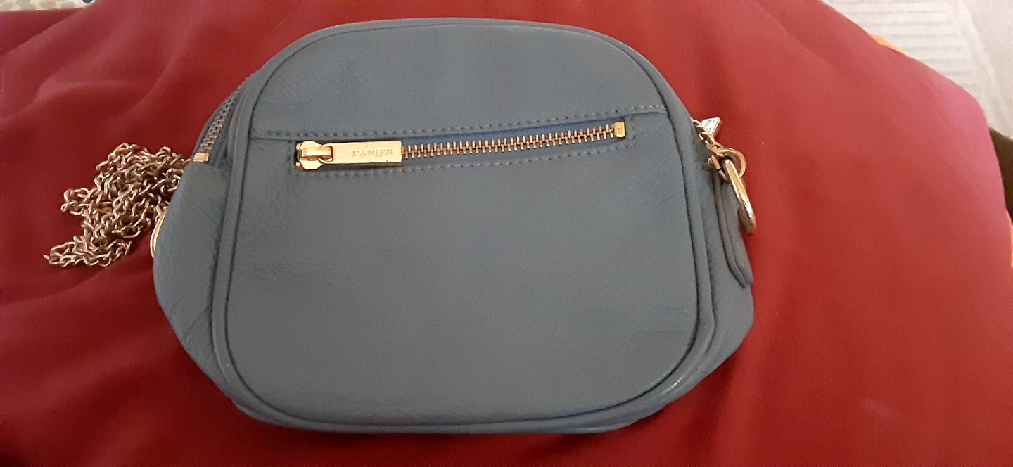 Danier Blue Leather Crossbody Bag