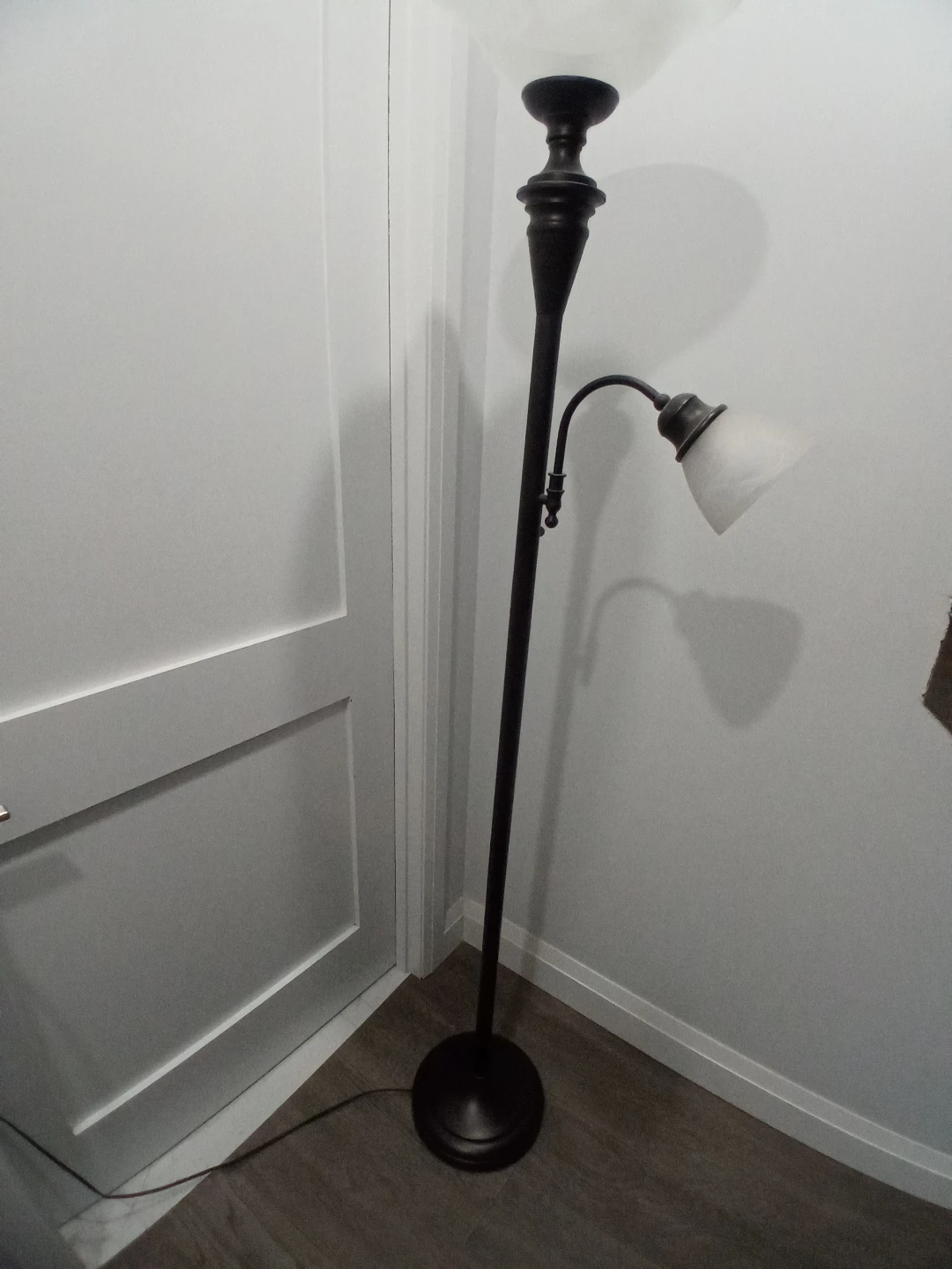 Black Floor Lamp with Adjustable Reading Light