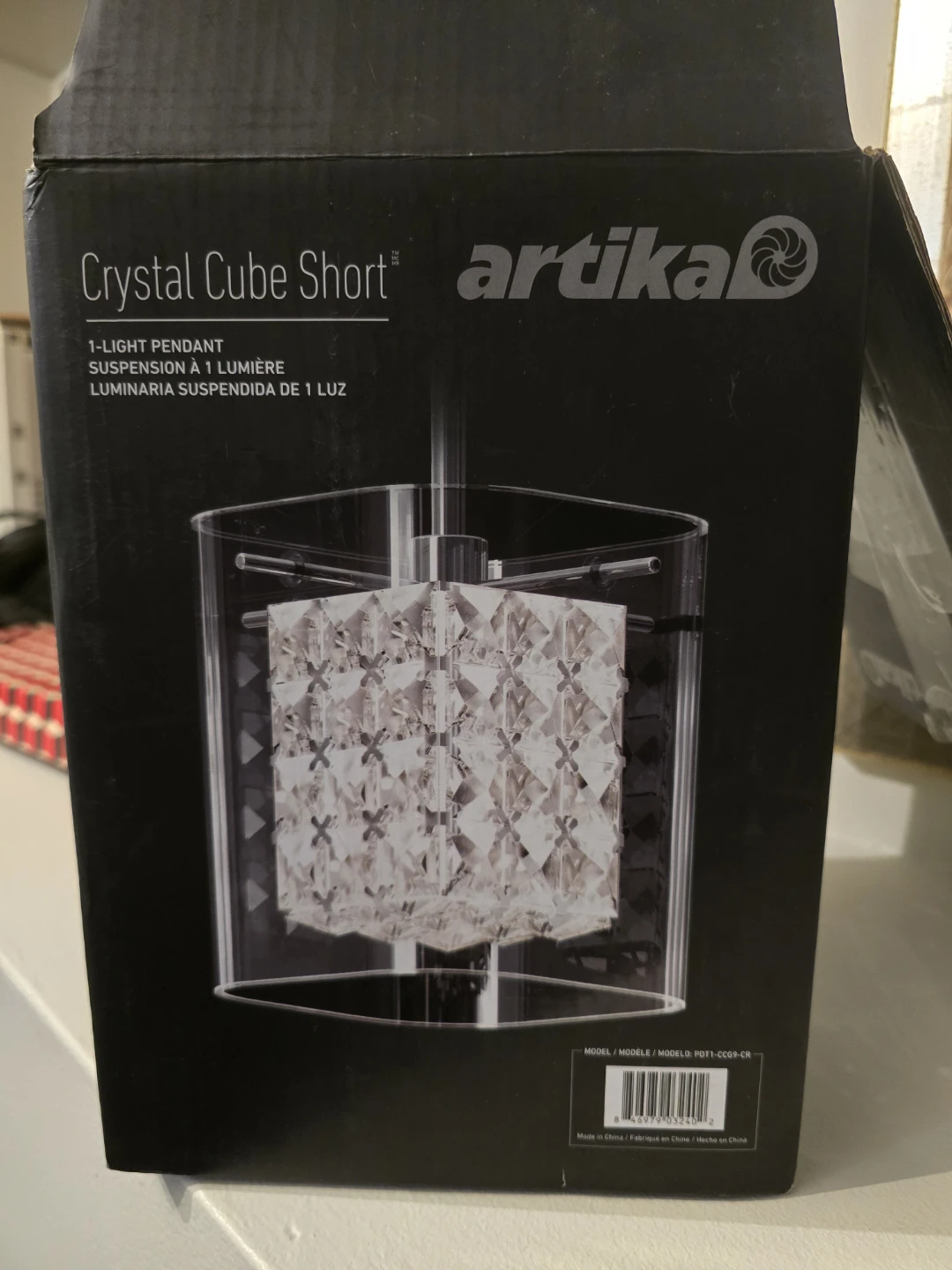 Artika Crystal Cube Short 1-Light Pendant