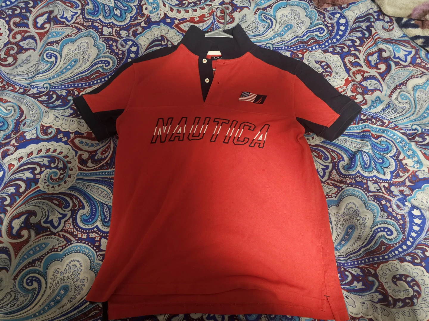 Nautica Red Polo Shirt USA 1