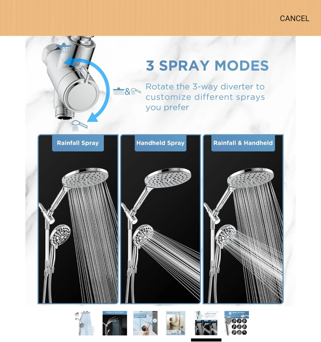 Dual Shower Head System with Power Wash - photo 5