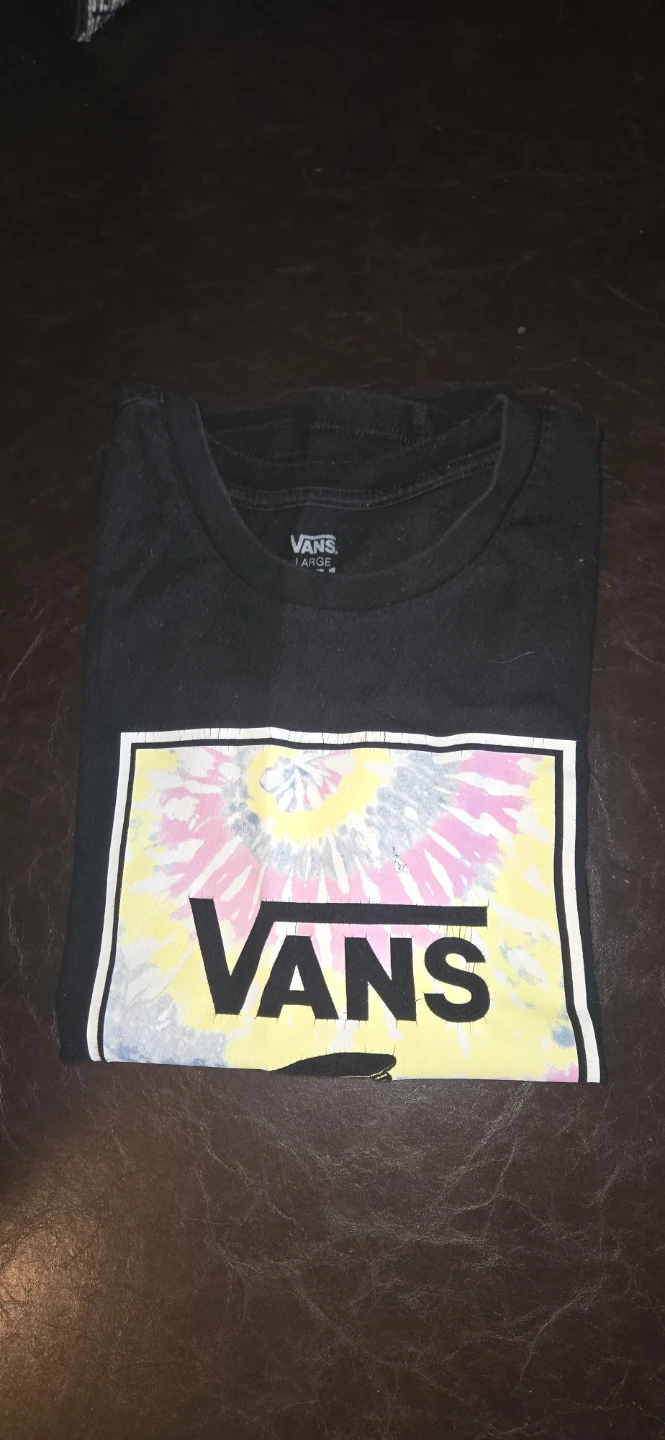 Vans Black Tie-Dye Graphic T-Shirt - Large
