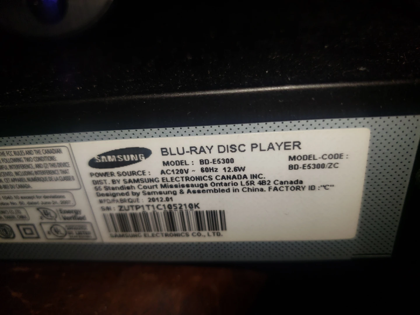 Samsung BD-E5300 Blu-ray player with remote - photo 3