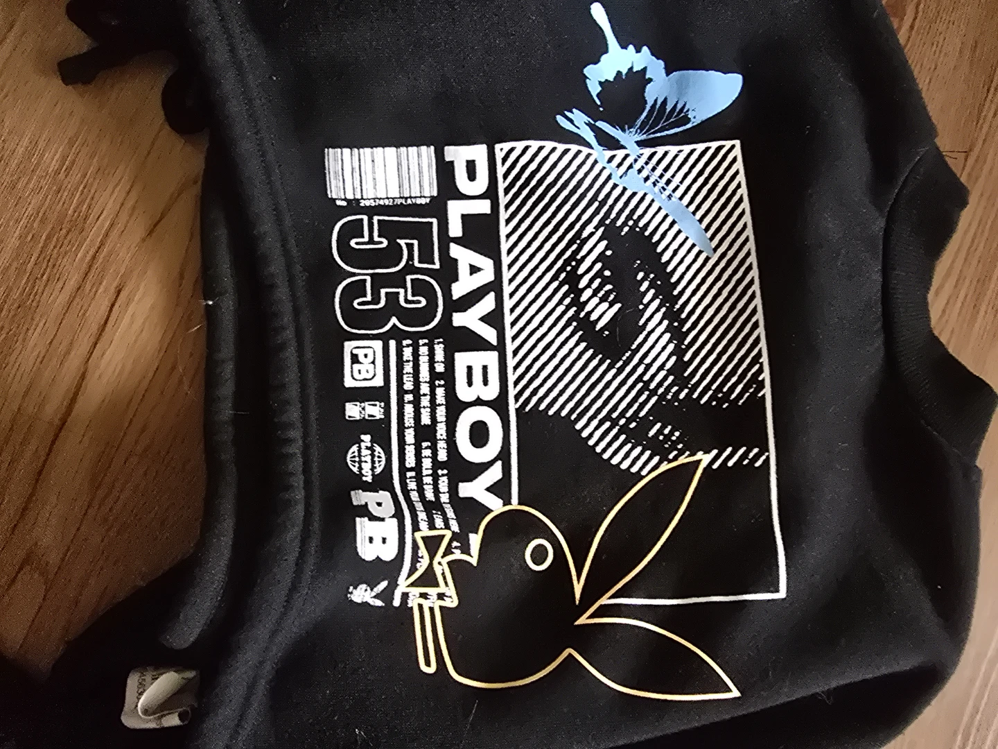 Black Playboy Cropped Sweatshirt - photo 2