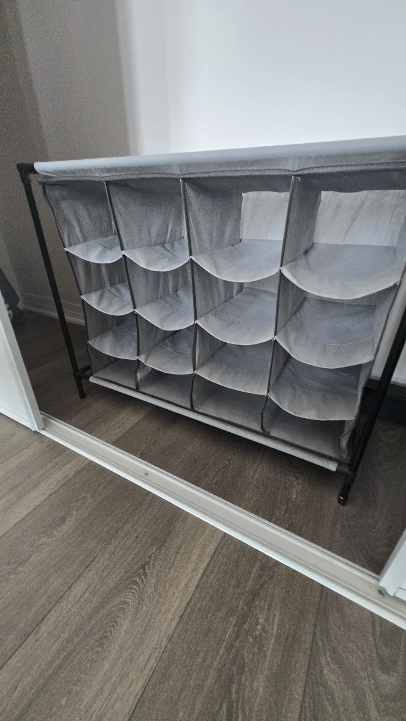 Grey Fabric shoe rack Organizer with 16 Pockets