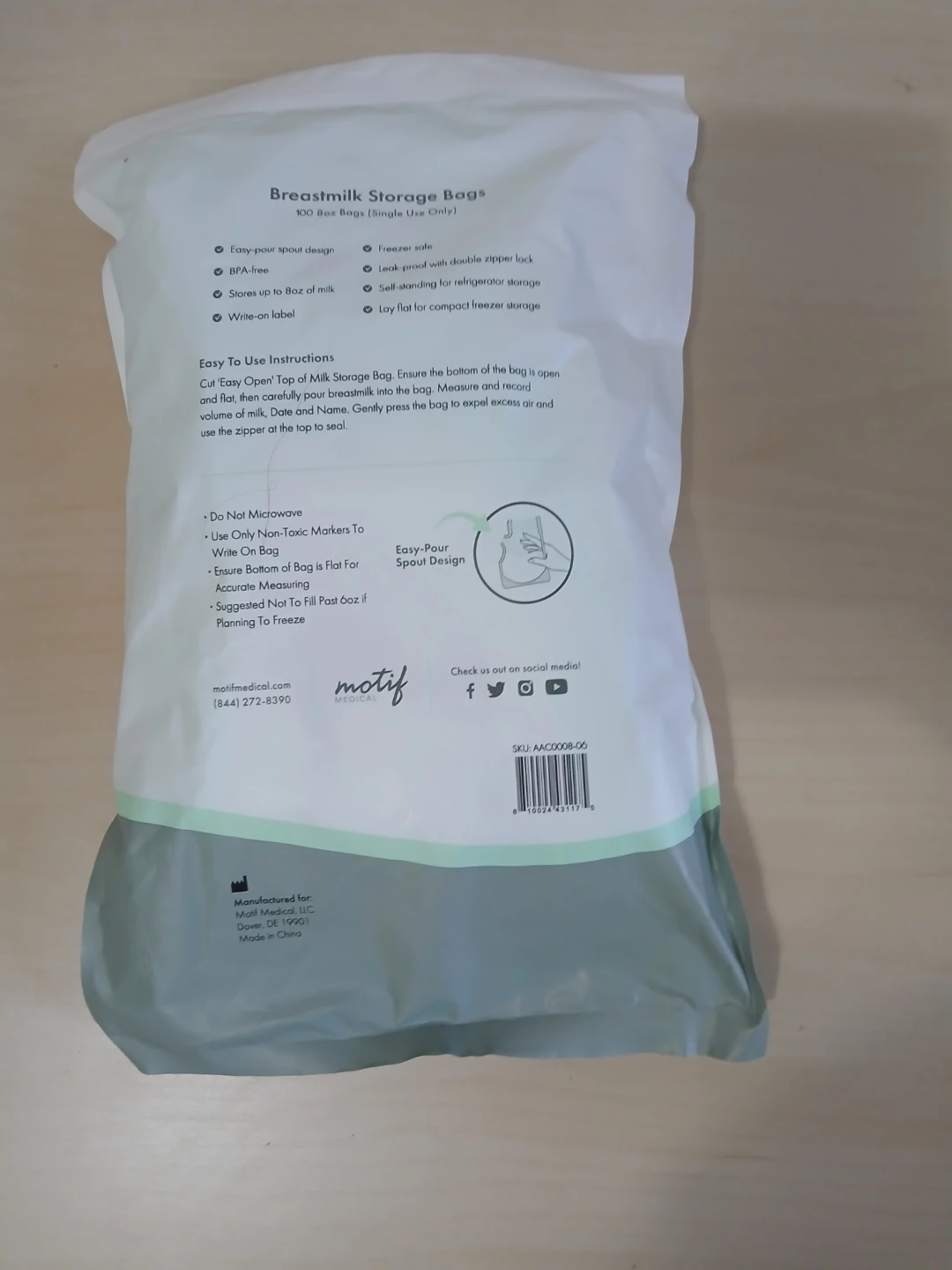 Motif Medical Breastmilk Storage Bags 100 Count🏈 - photo 3