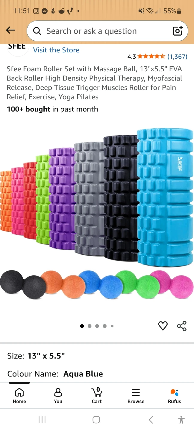 SFee Foam Roller Set with Massage Ball