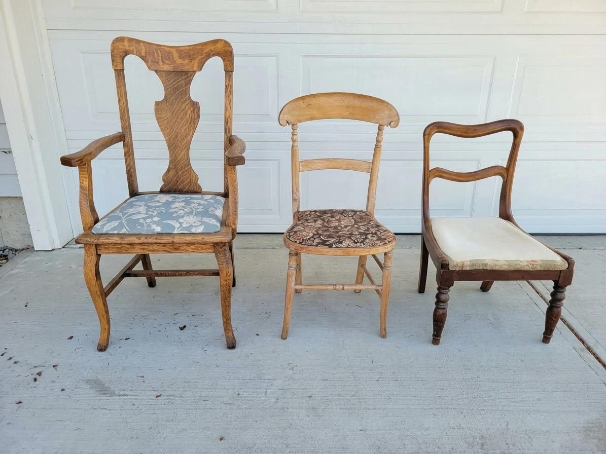 Collection of Vintage and Antique Assorted Wooden Chairs. - photo 3