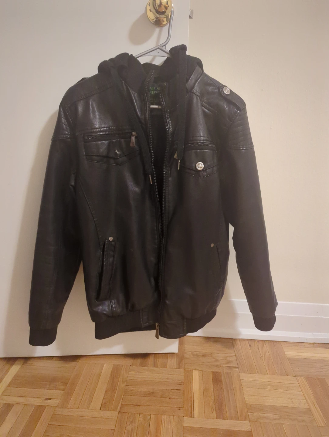Refined Republic Faux Leather Jacket with Hoodie - photo 2