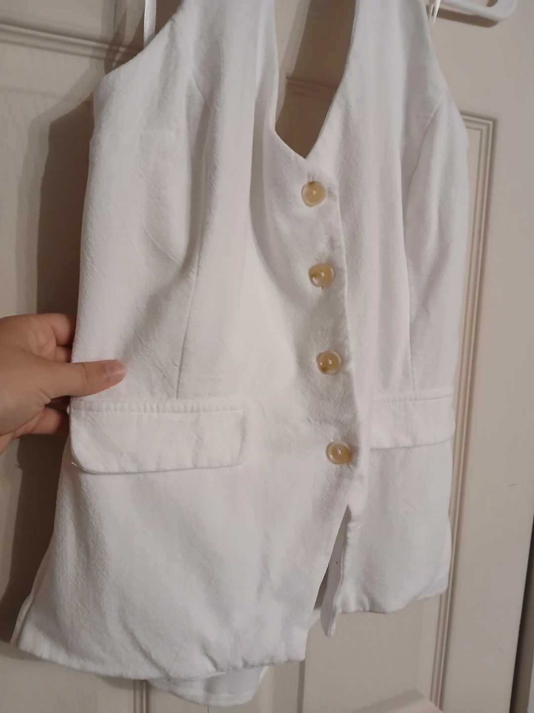 MONTEAU LOS ANGELES white halter button vest size M - photo 5