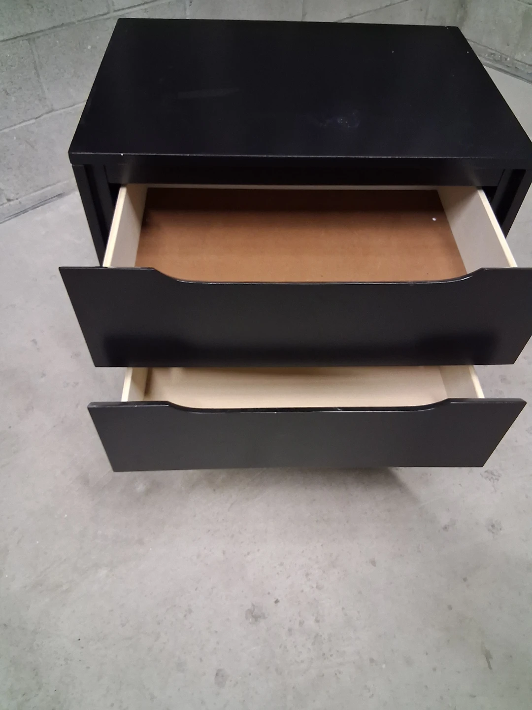 Black 2-Drawer Nightstand - photo 2