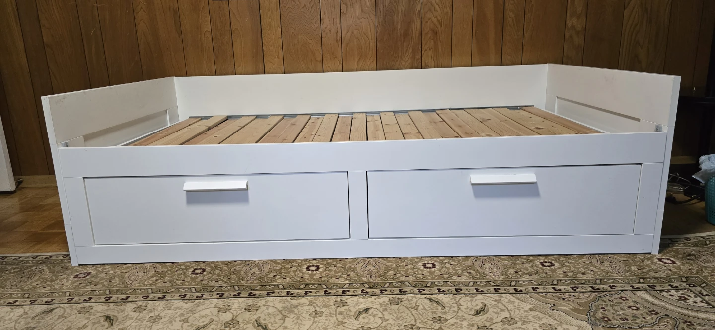 IKEA white daybed with two storage drawers - photo 3