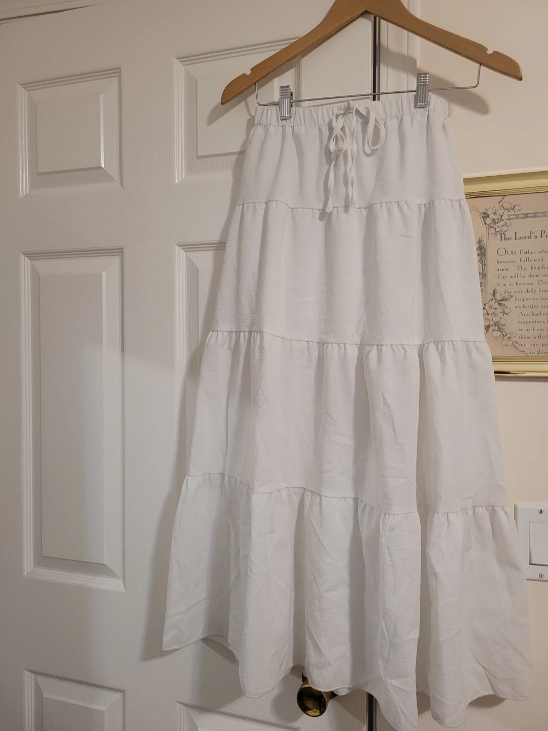 White Tiered Maxi Skirt