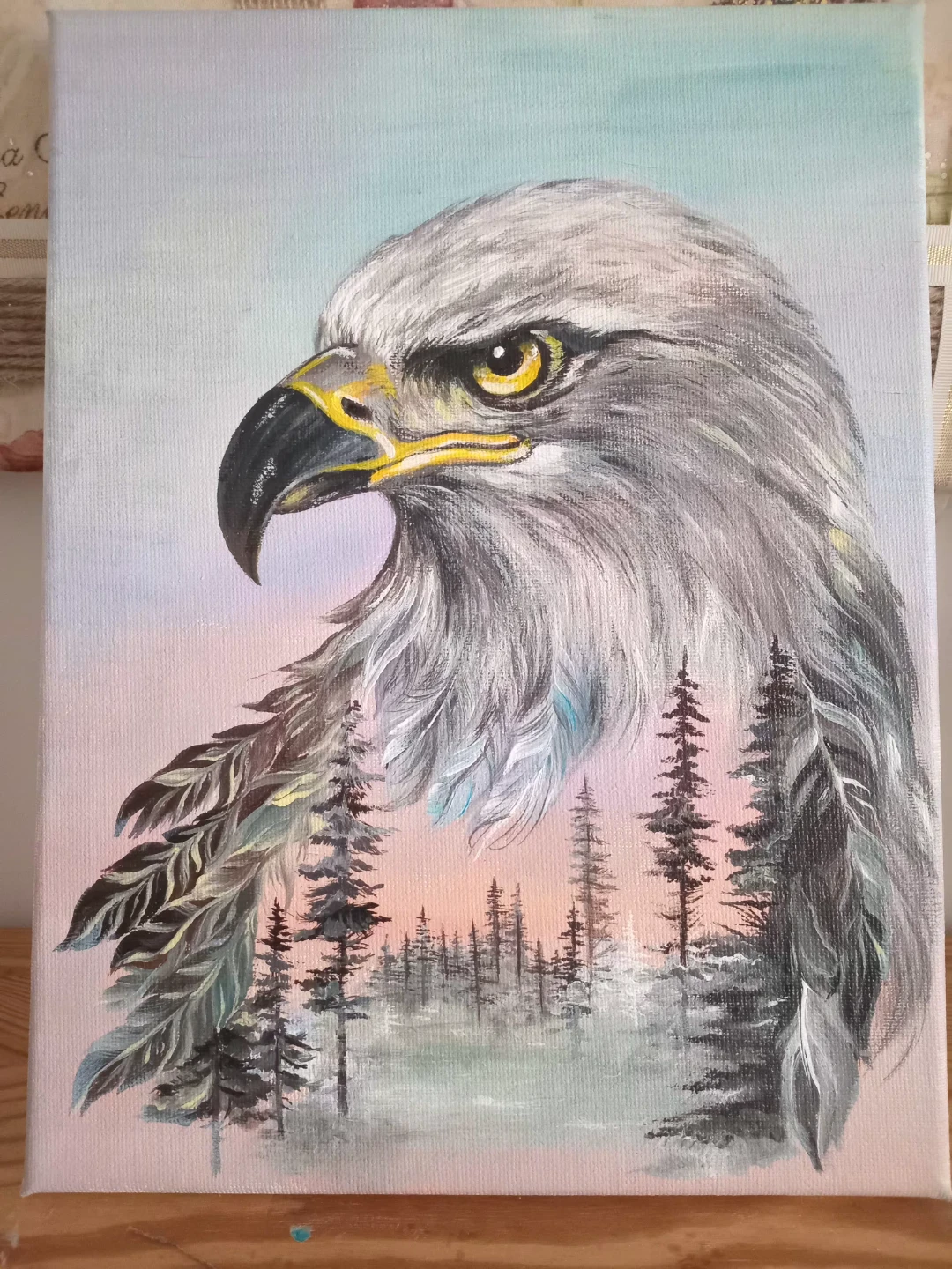 Eagle and Forest Canvas Painting