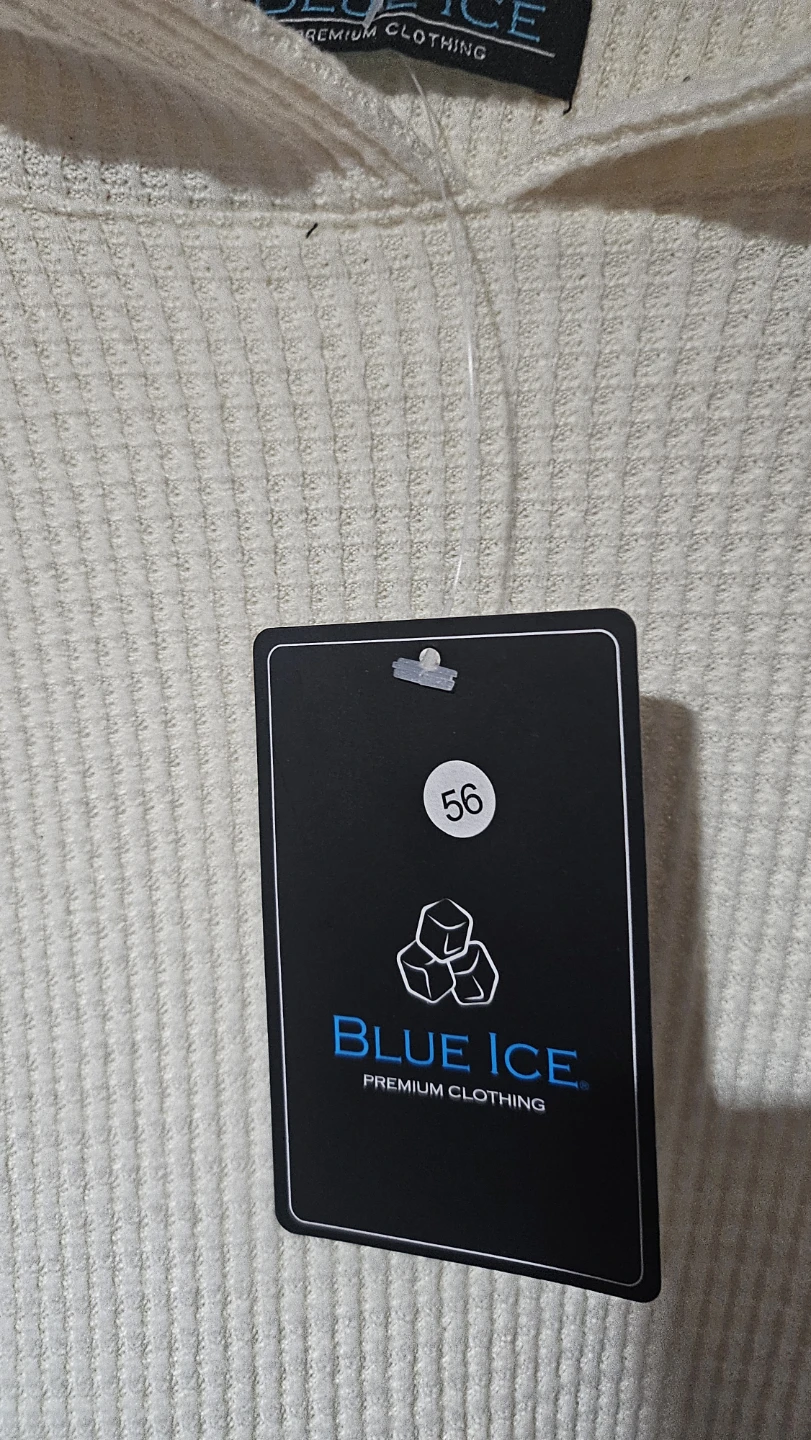 Blue Ice Waffle Knit Hoodie - Natural - Size Large - photo 2