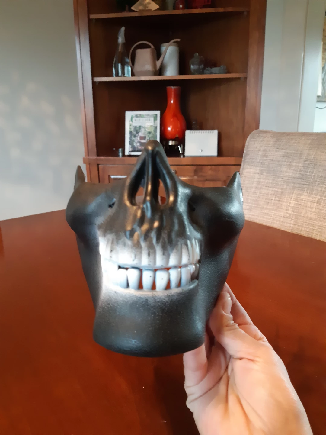 Half Face Black Scull Mask Halloween mask - photo 5