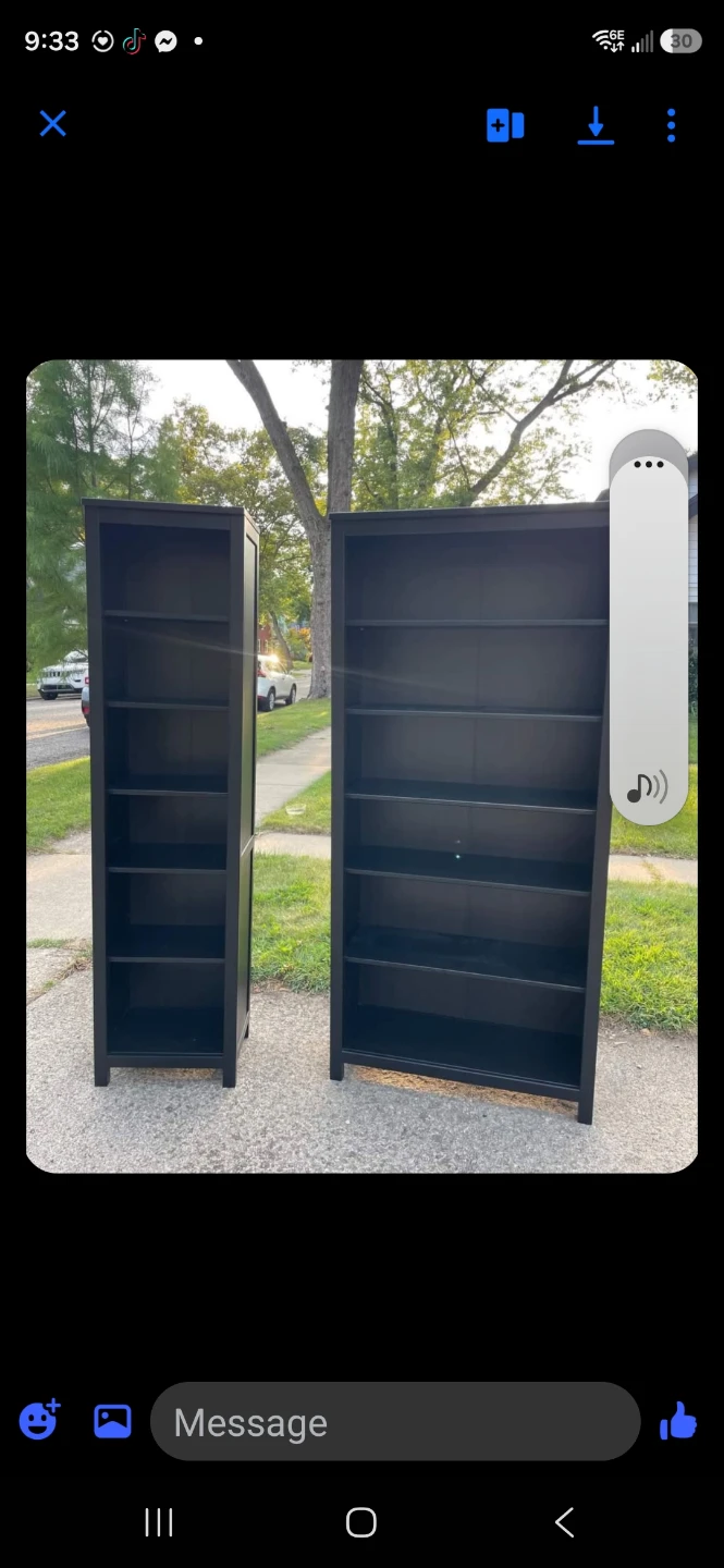 Two IKEA HEMNES Black Bookcases