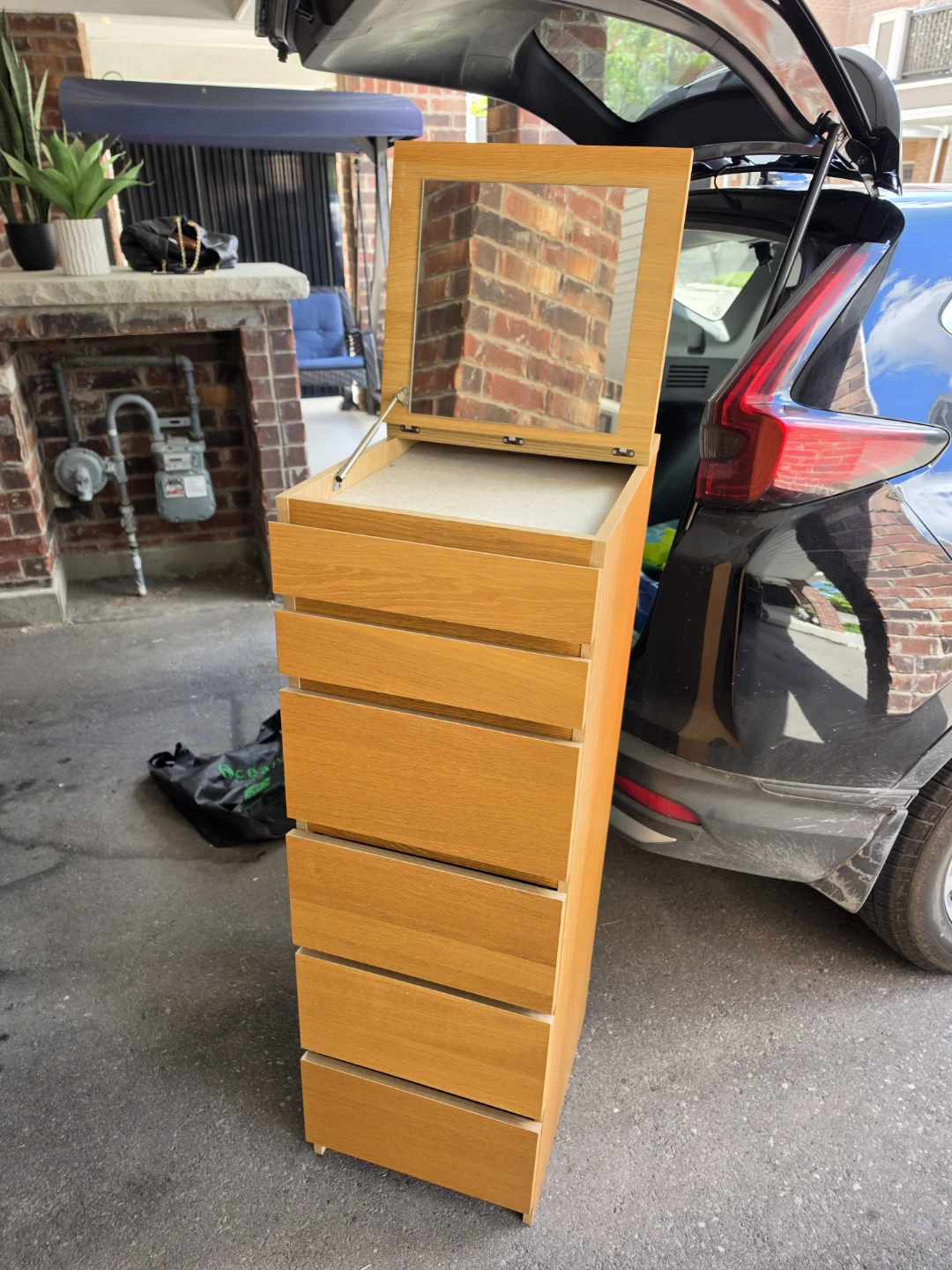 IKEA MALM Chest of 6 Drawers with Mirror
