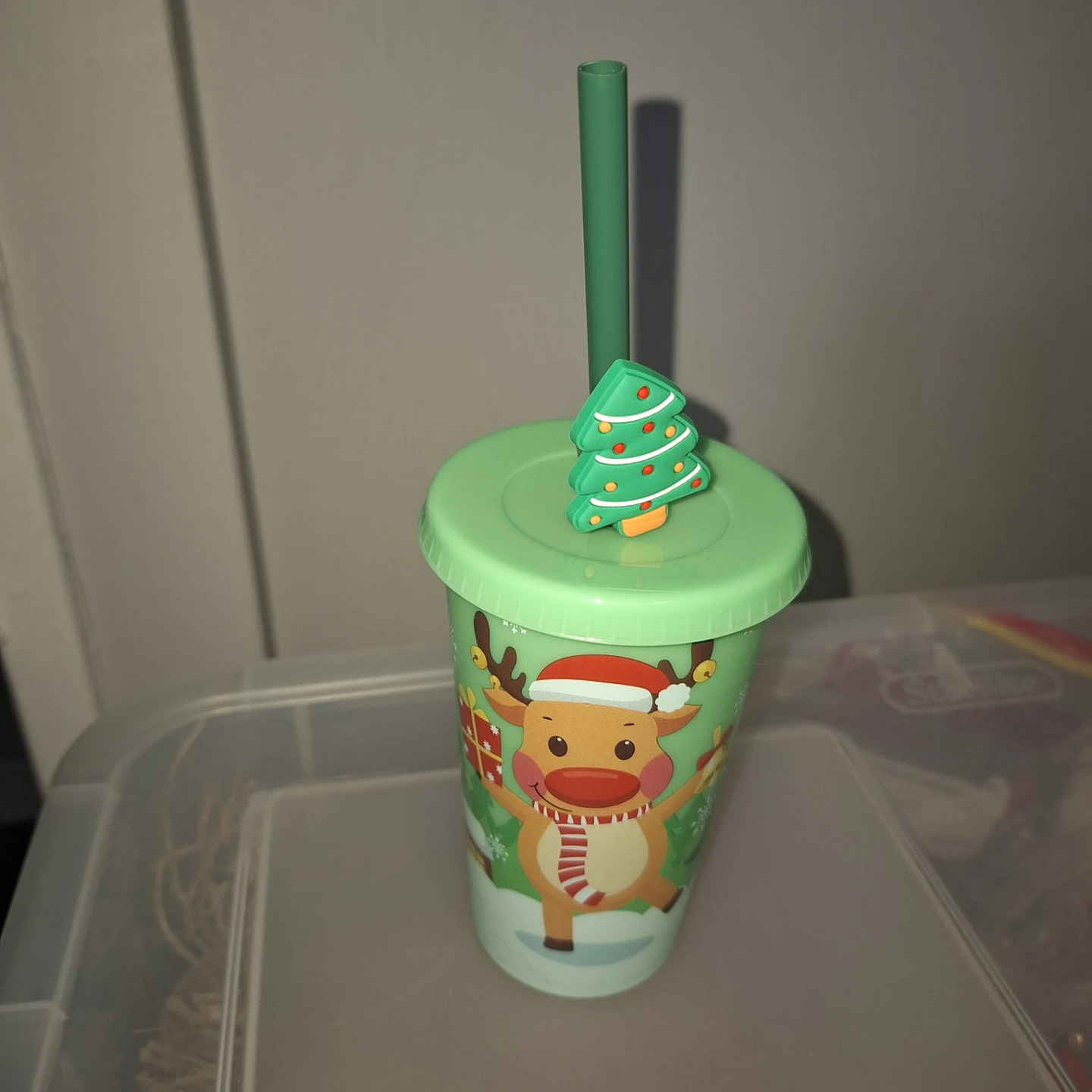 Set of 10 Christmas Themed Tumblers with Straws