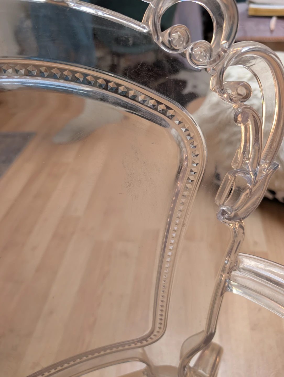 Clear Acrylic Baroque Style Armchair