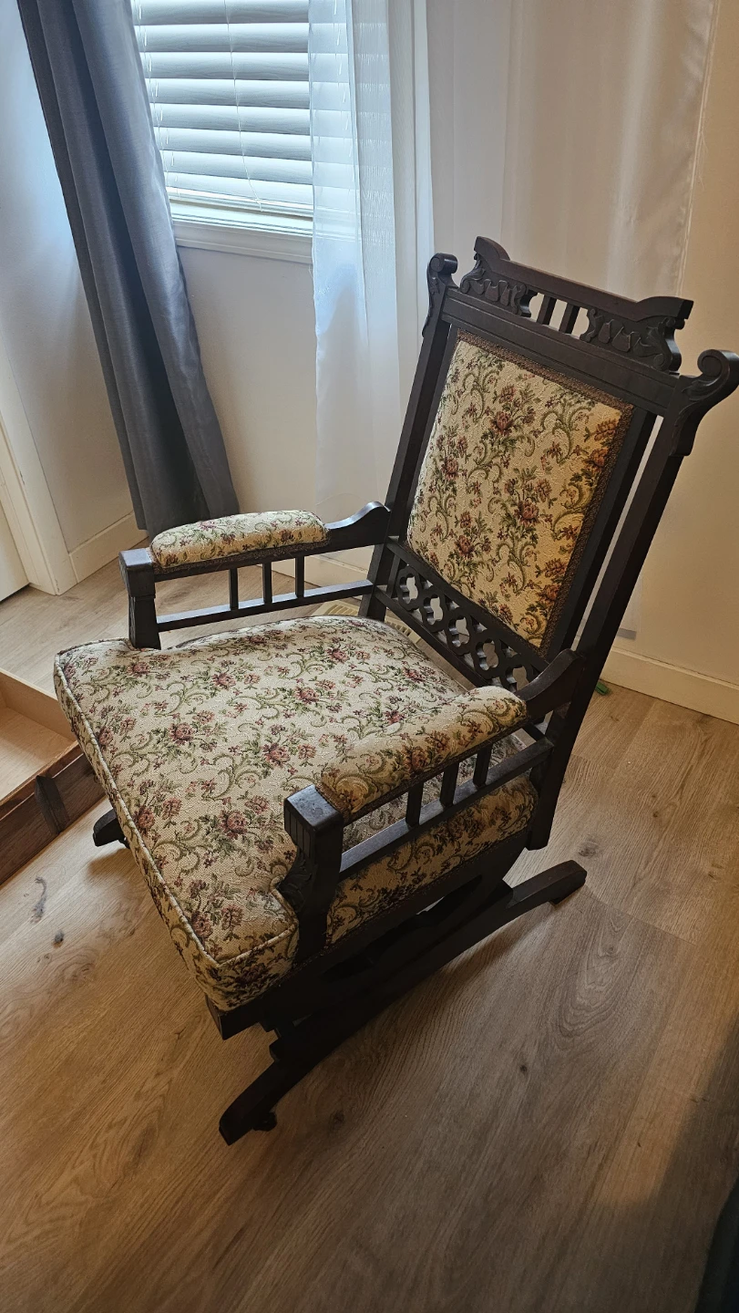 Vintage Upholstered Rocking Chair