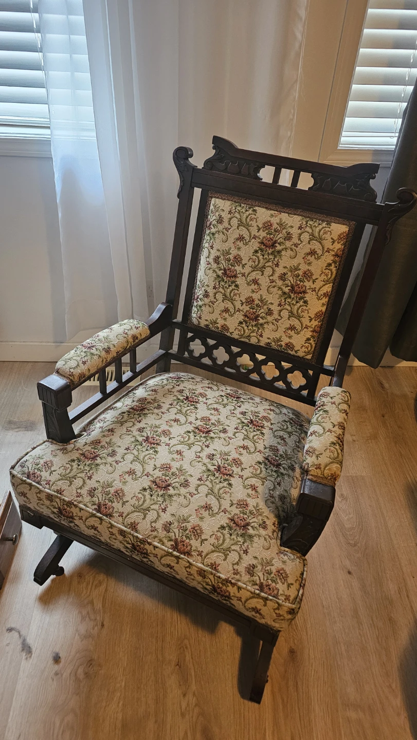 Vintage Upholstered Rocking Chair - photo 2