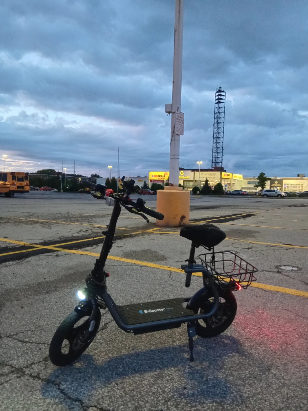 Electric Scooter with Seat and Rear Basket - photo 2