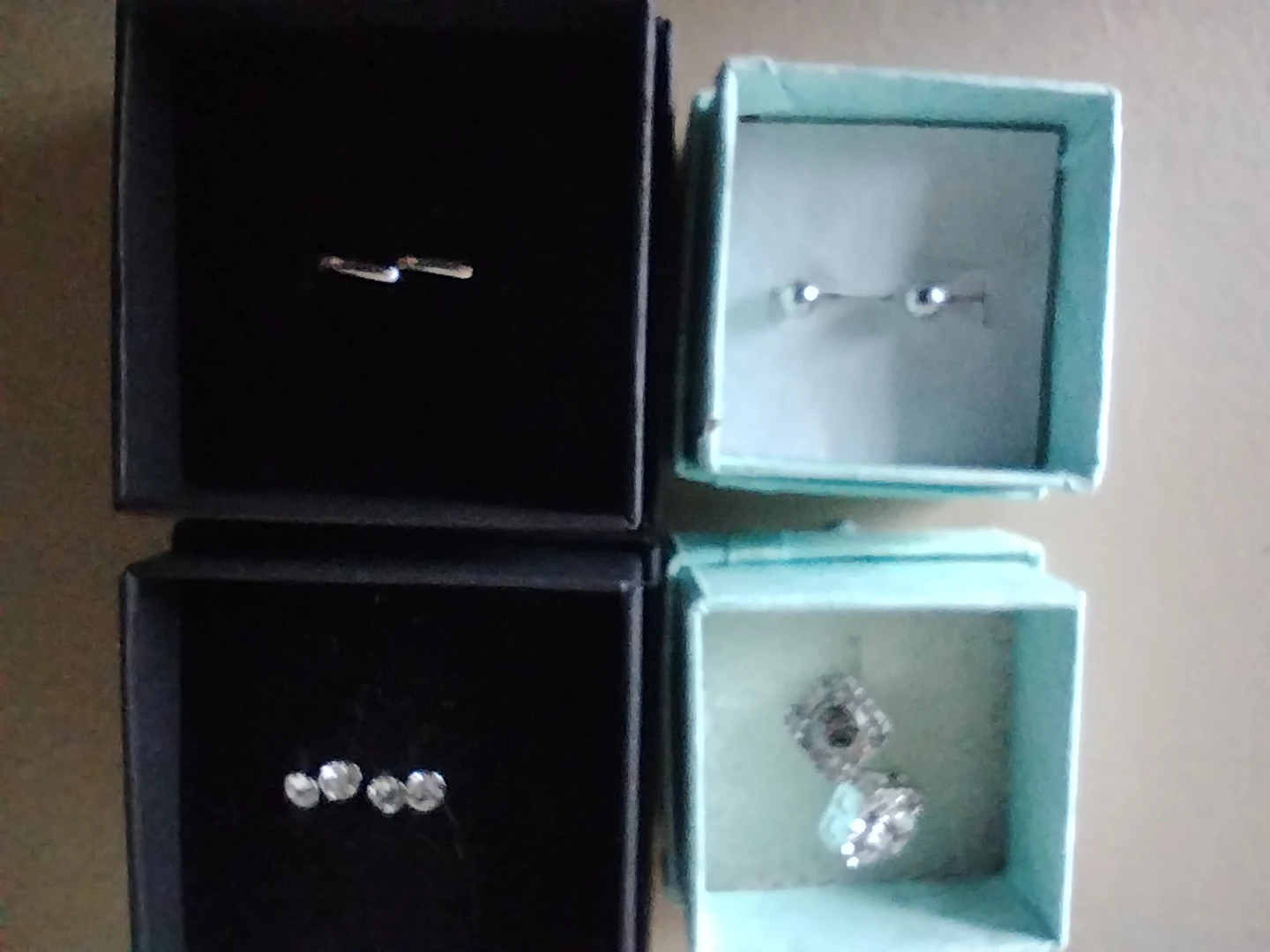 Set of Four Pairs of Stud Earrings