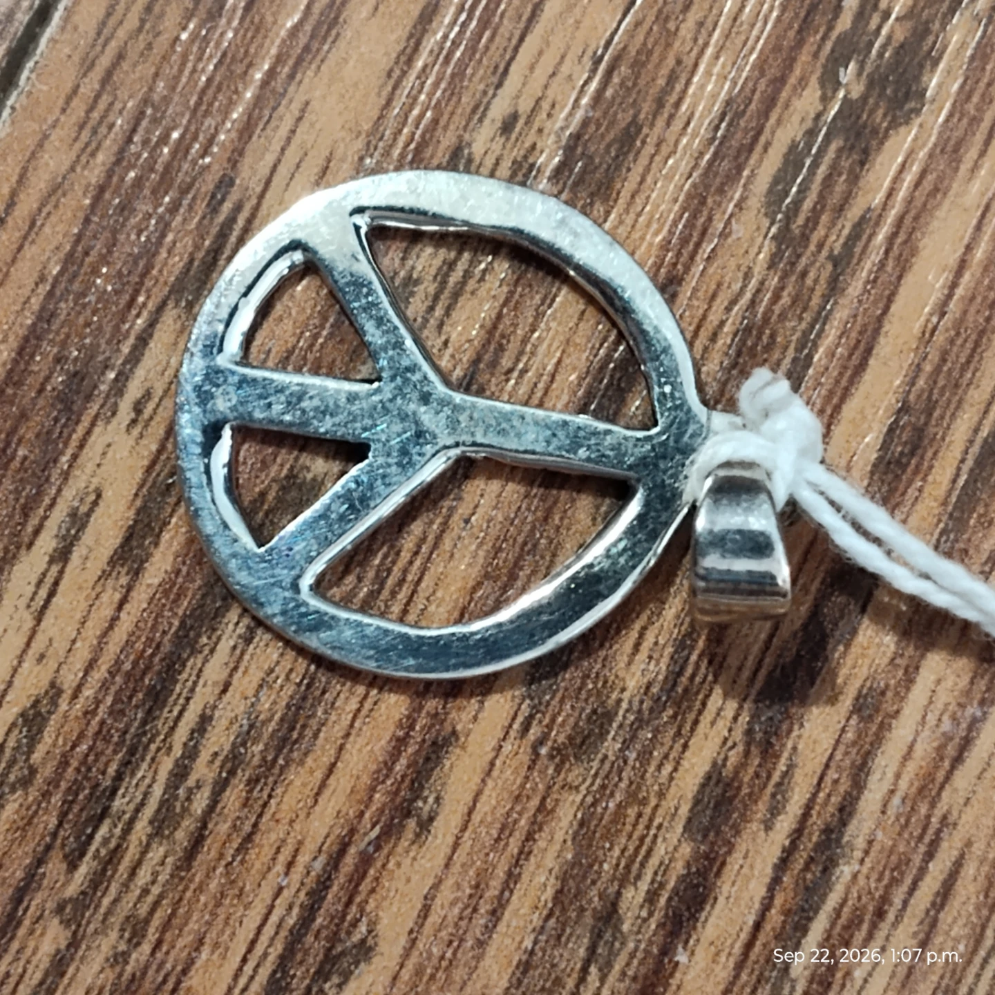 Sterling Silver Peace Sign Pendant - photo 5