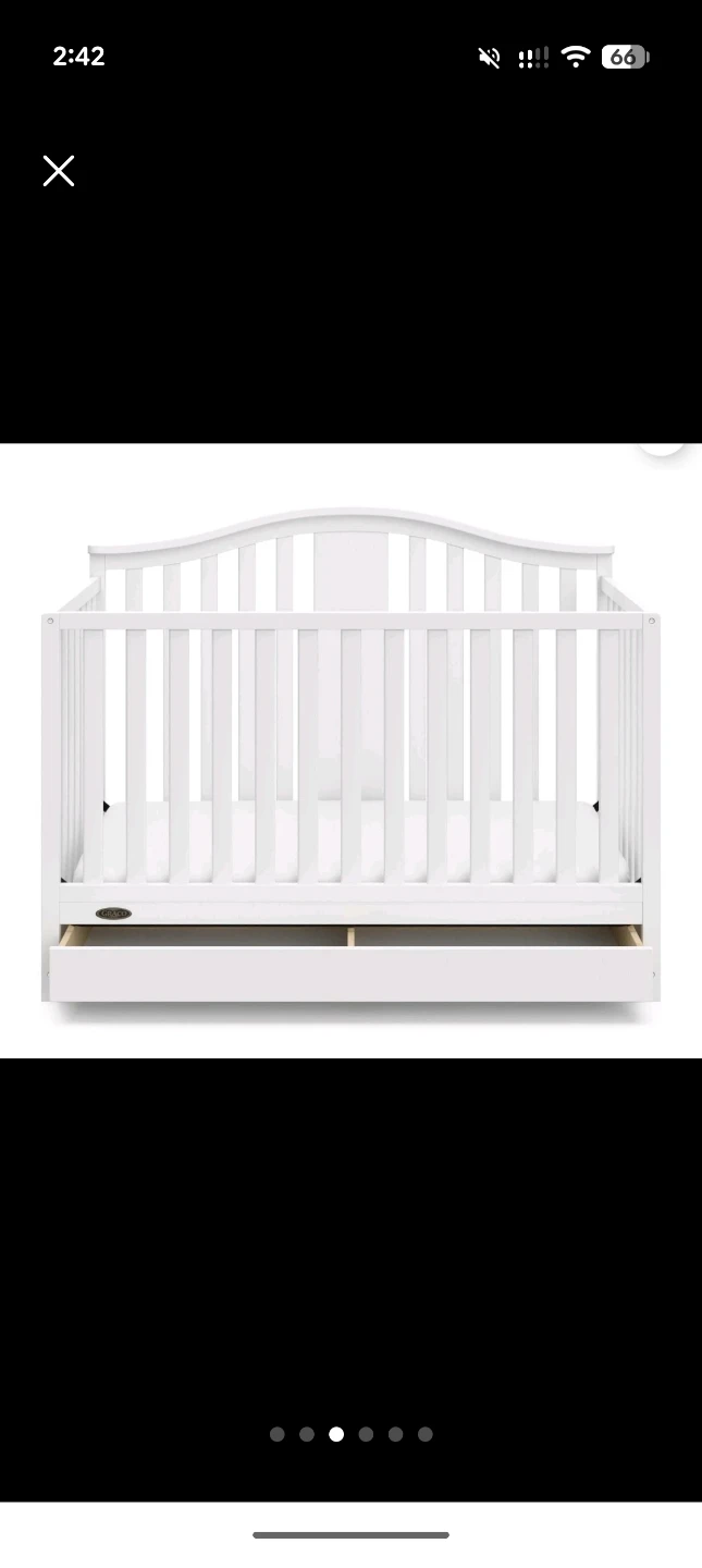 Graco white convertible crib with storage drawer - photo 5