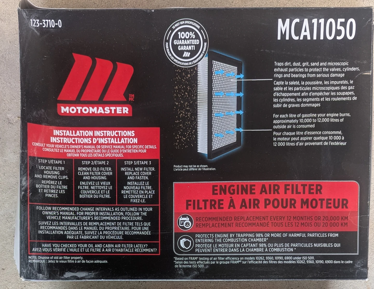MotoMaster Engine Air Filter MCA11050 - photo 2