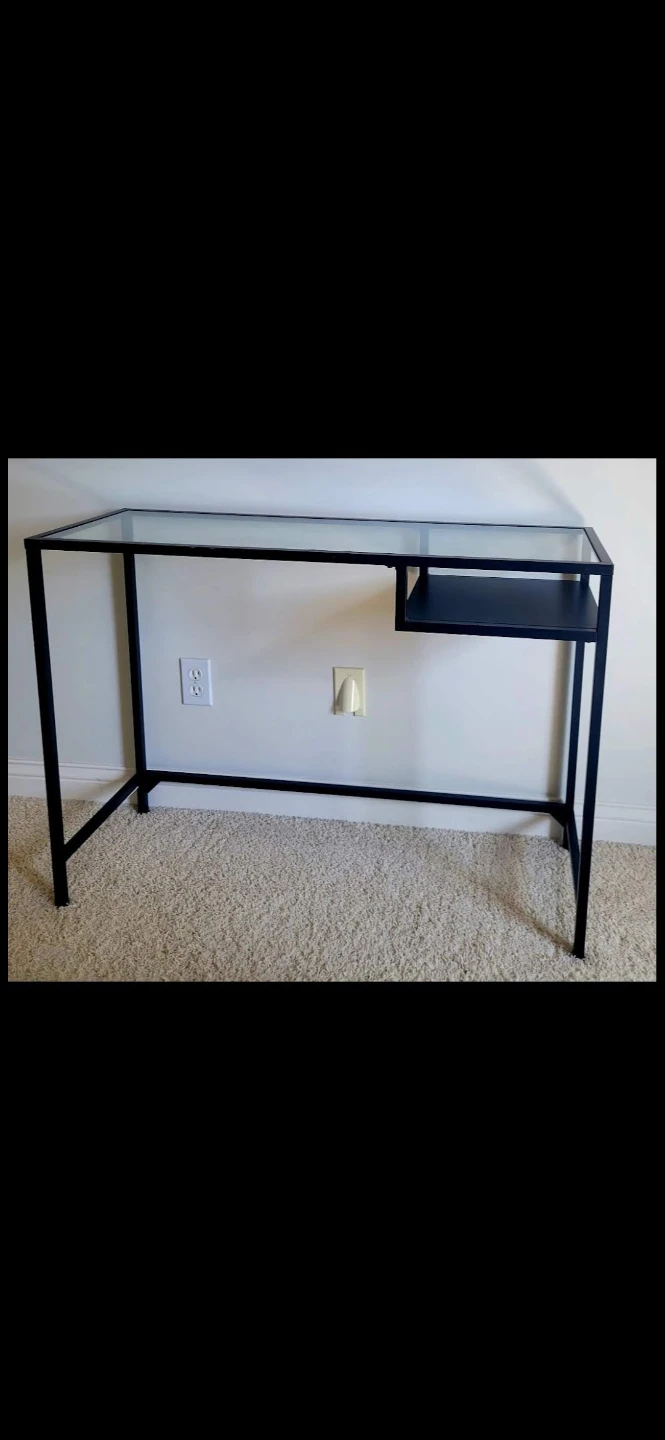 IKEA glass and metal desk