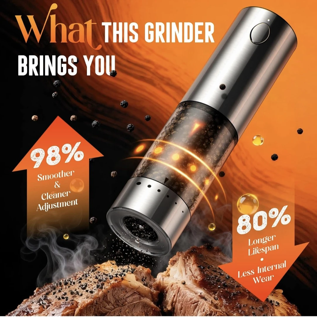 Electric Pepper Grinder Set with Large Capacity - photo 2