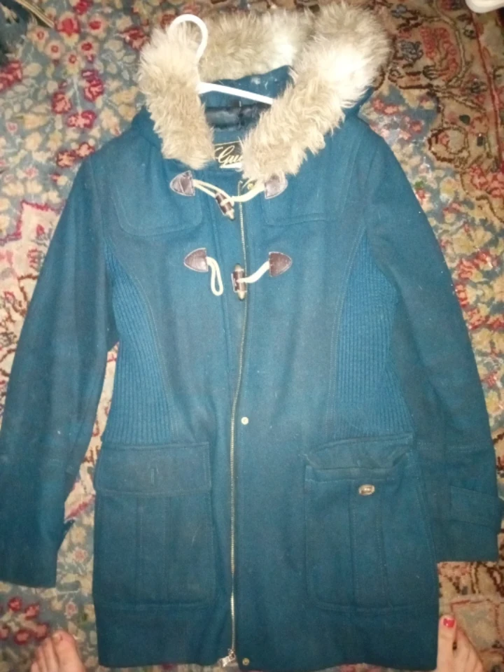 Guess Teal Wool Toggle Coat size medium