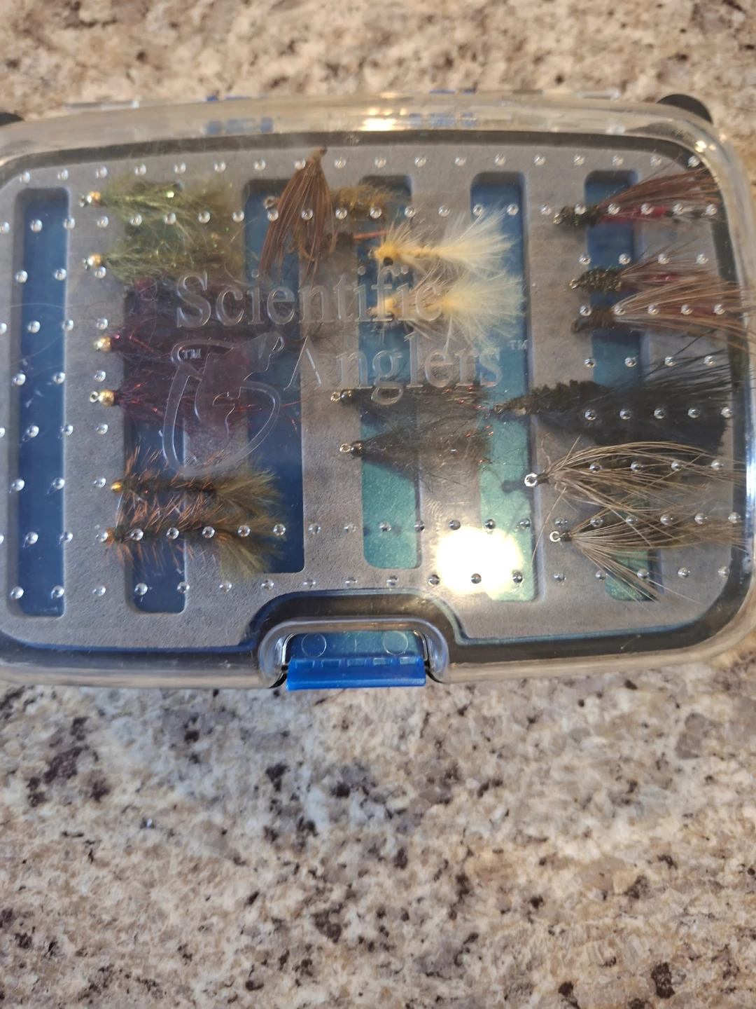 Scientific Anglers Fly Box w/ 30+ Assorted Fishing Flies Lot