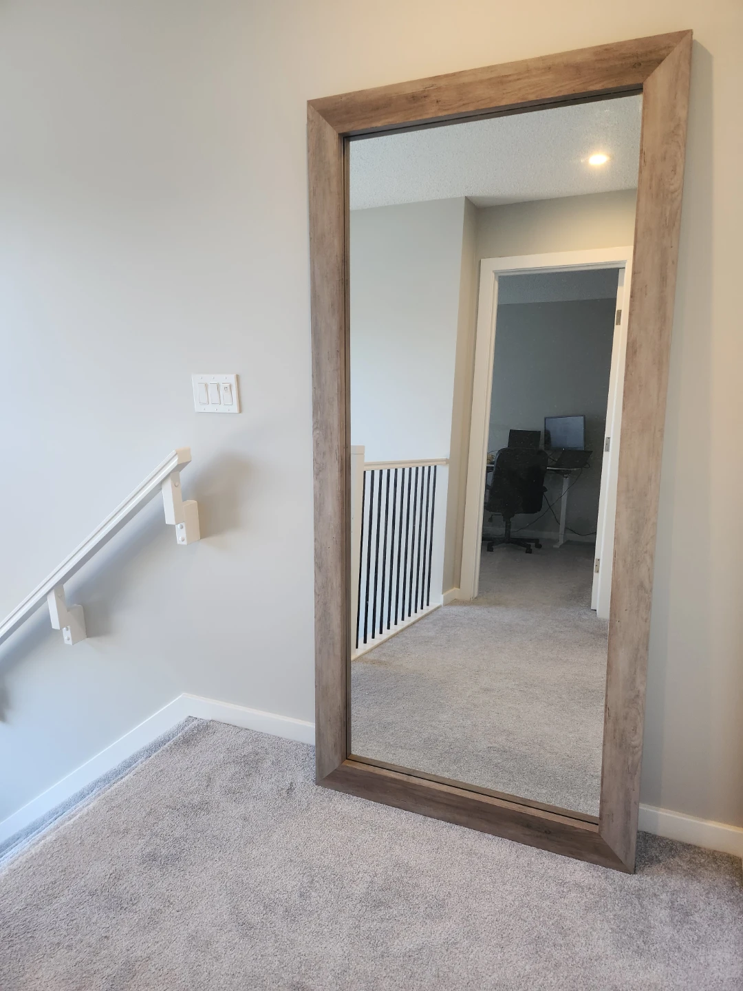 Full Length Floor Mirror with Wood-Look Frame