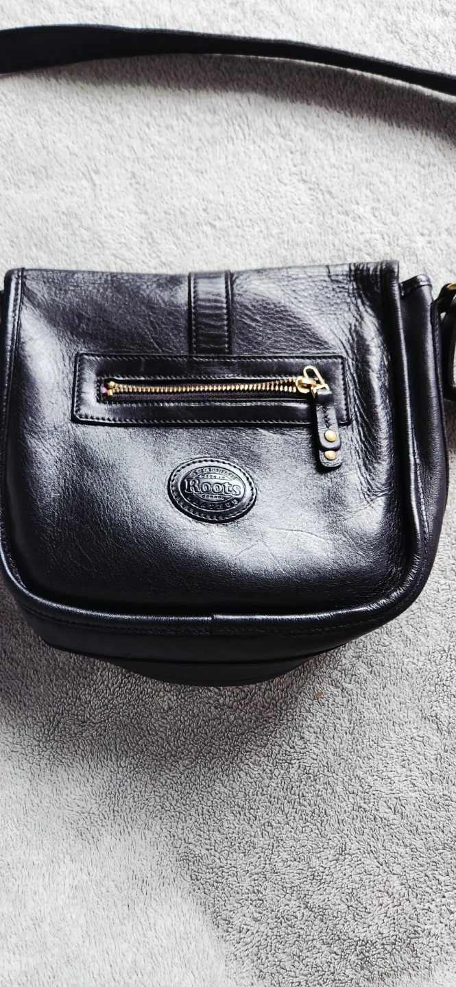 Roots vintage saddle bag with pink silk liner - photo 3