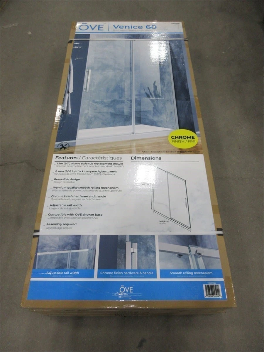OVE Venice 60-inch Shower Door (60"W x 7"H)