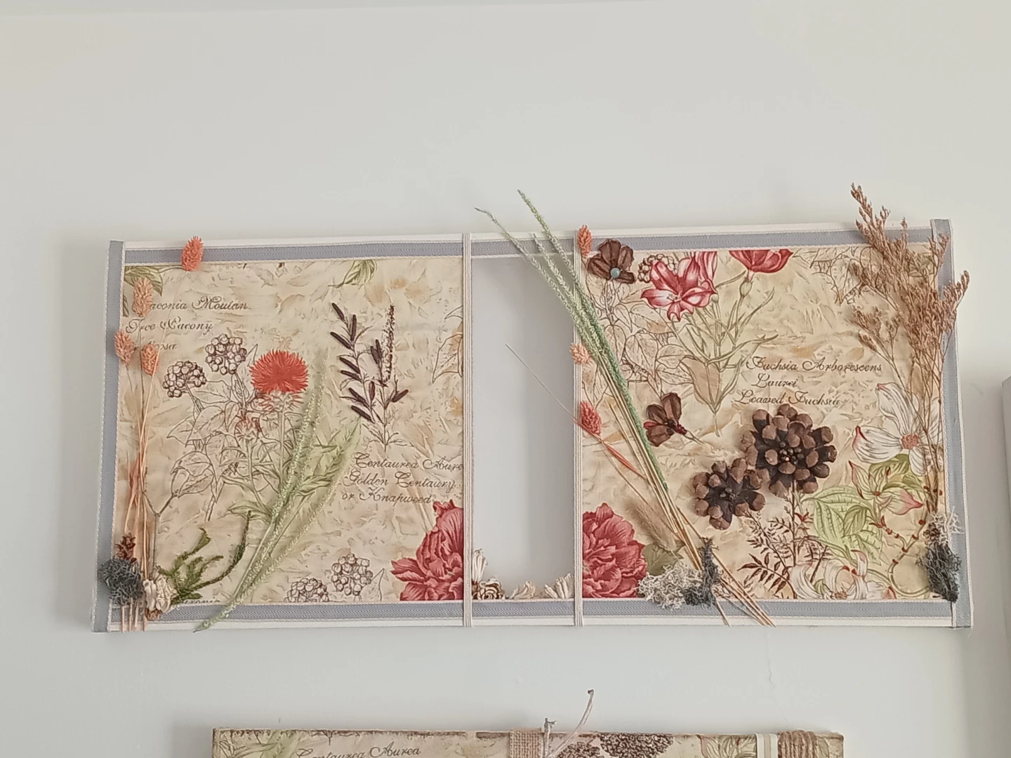 Botanical Dried Flower Wall Art Triptych