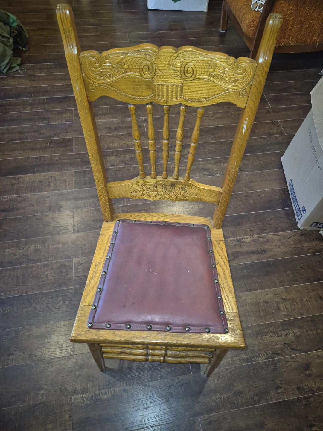 Vintage Oak American Patriot Pressback Chair