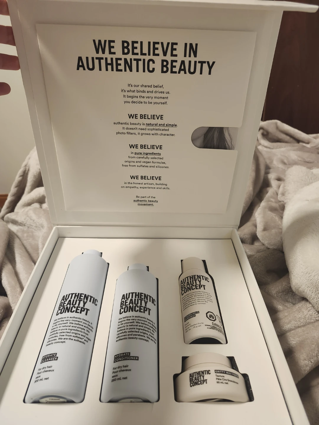 Beauty concept hair care gift set for dry hair