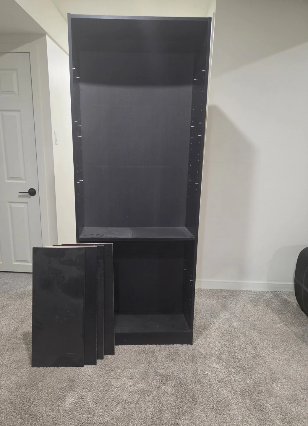 Black Tall Bookshelf with 5 shelves